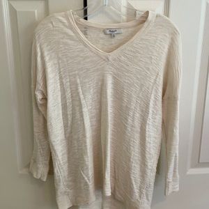 Off White, Madewell, V Neck Sweater